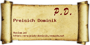 Preisich Dominik névjegykártya